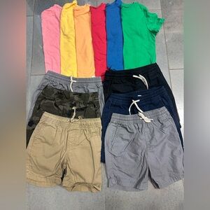 Old Navy 3t Bundle, 12 Pieces T Shirts Shorts, Red Orange Blue Green Camo Gray